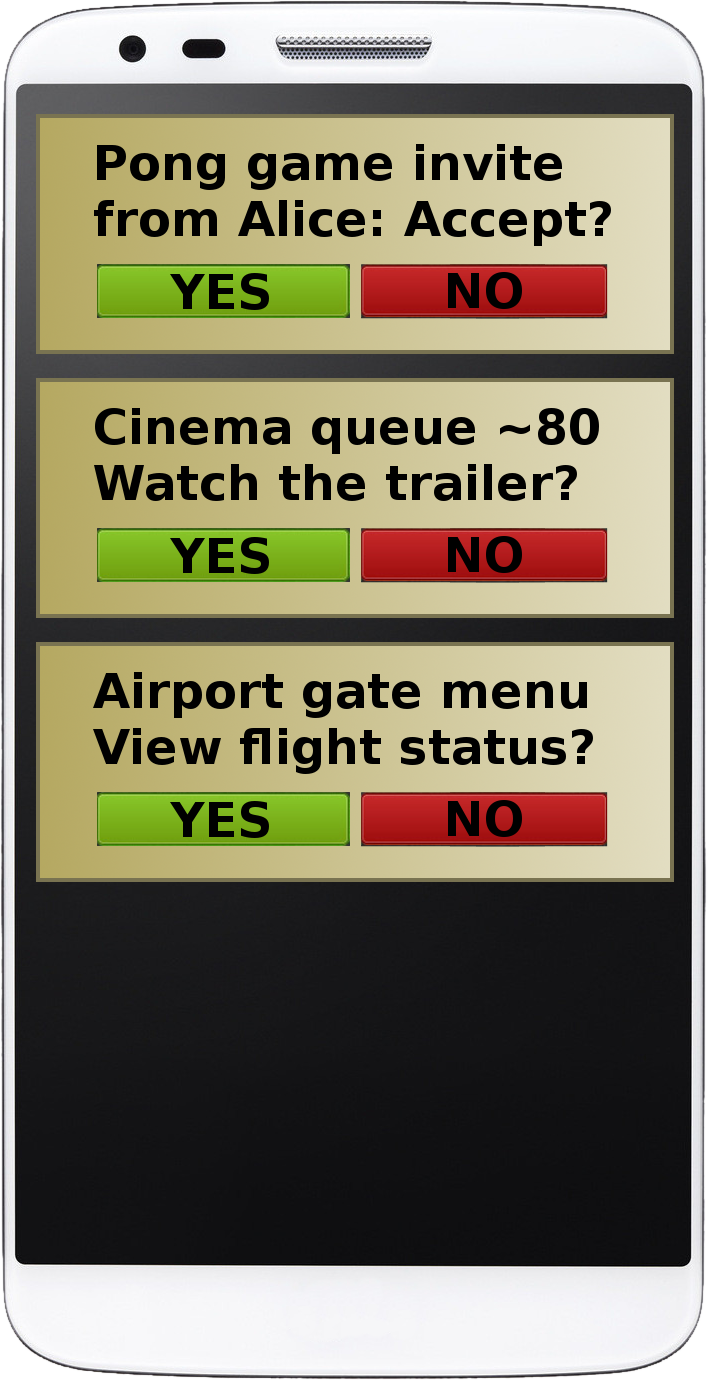 Smartphone Playwait app service notification